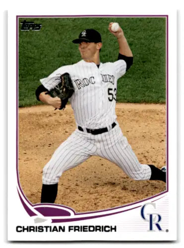 2013 Topps Update US102 Christian Friedrich baseball card with original gloss, Rockies