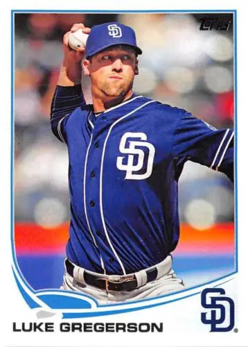 2013 Topps Update #US112 Luke Gregerson baseball card featuring original gloss Padres