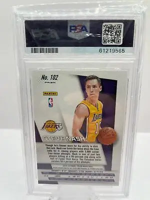 Graded 2014 Panini Prizm Steve Nash #102 Yellow and Red Mosaic Prizm Basketball PSA 10