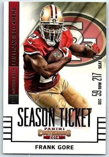 Frank Gore 2014 Playoff Contenders Season Ticket NM-MT football card original gloss