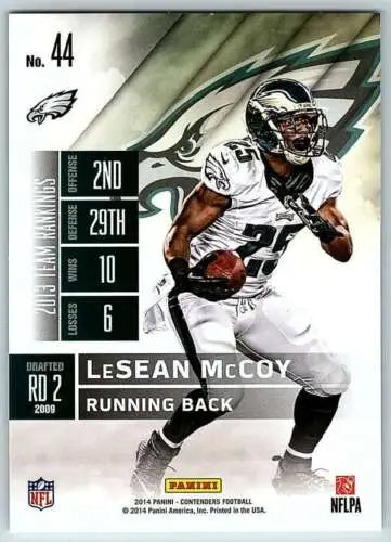 LeSean McCoy 2014 Playoff Contenders Season Ticket football card with original gloss