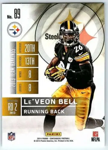 LeVeon Bell football card 2014 Playoff Contenders Season Ticket NM-MT original gloss