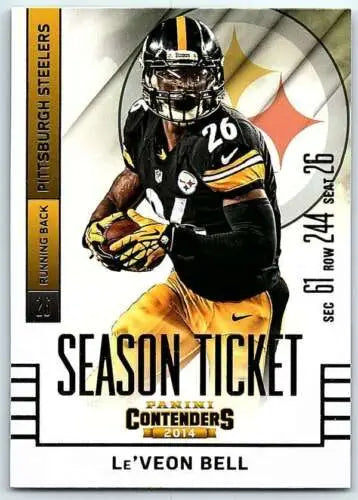 Le’Veon Bell football card 2014 Playoff Contenders Season Ticket NM-MT original gloss