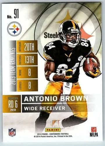 Antonio Brown 2014 Playoff Contenders football card in original gloss, NM-MT quality