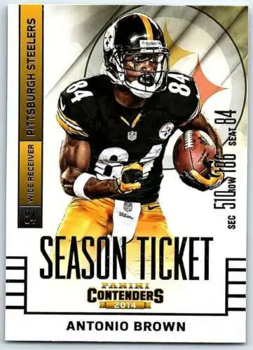 Antonio Brown football card from 2014 Playoff Contenders Season Ticket NM-MT Steelers