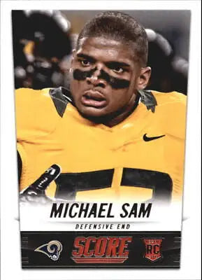 Michael Sam Rookie card 2014 Score #408 featuring St. Louis Rams NFL player