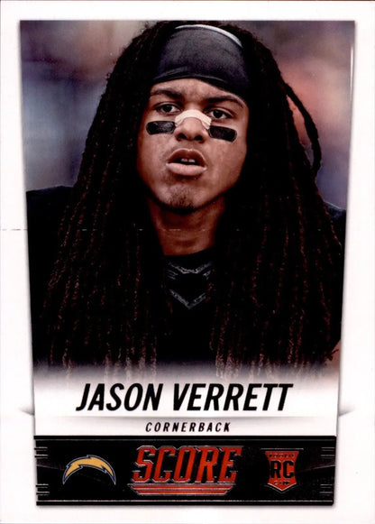 Jason Verrett Rookie Football Card from San Diego Chargers 2014 Score #381