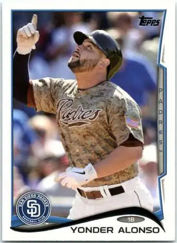 2014 Topps #129 Yonder Alonso NM-MT Padres baseball card with original gloss sheen