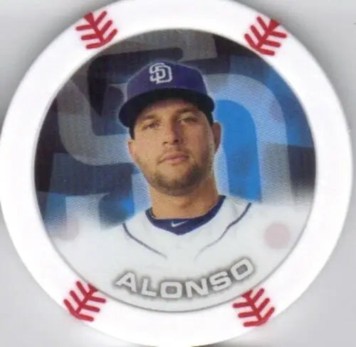 2014 Topps Chipz NNO Yonder Alonso coin featuring original gloss design for Padres fans