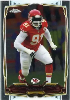 Football trading card featuring Tamba Hali from 2014 Topps Chrome Kansas City Chiefs #21