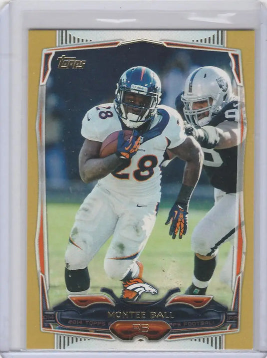 Football trading card of Montee Ball from the Denver Broncos in Topps Gold series