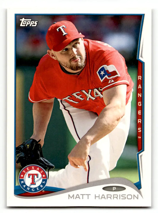 Matt Harrison baseball card from 2014 Topps Team Set Texas Rangers set TEX-5