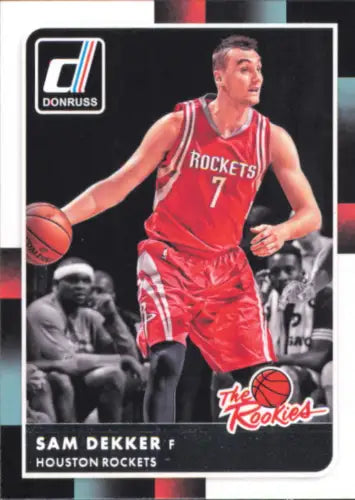 Sam Dekker Houston Rockets basketball card from 2015-16 Donruss The Rookies series