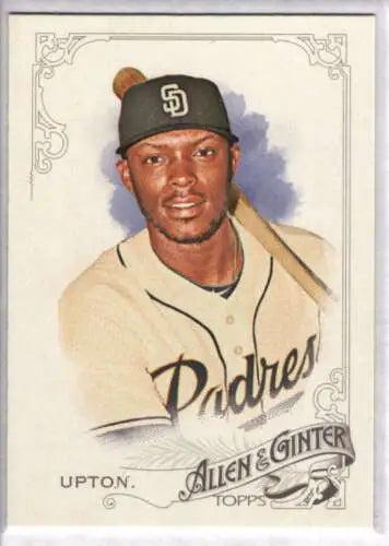 2015 Allen and Ginter Justin Upton baseball card with original gloss from Padres