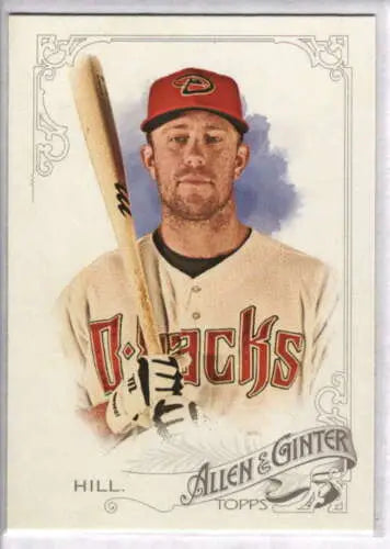 Baseball card of Aaron Hill from 2015 Allen and Ginter with original gloss finish