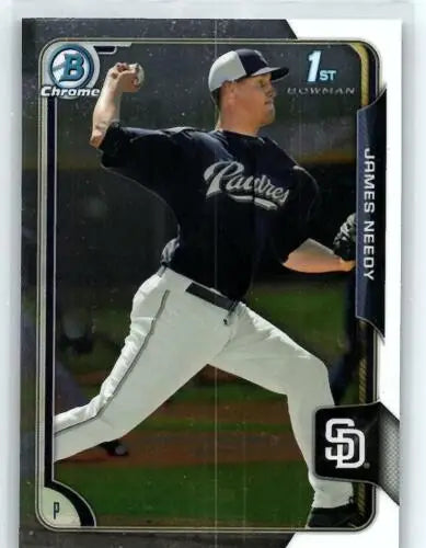 2015 Bowman Chrome Prospects BCP60 James Needy baseball card original gloss Padres