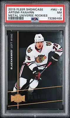 Graded Artemi Panarin 2015 Fleer Showcase Metal Universe Rookies hockey card PSA 7