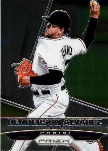 Henderson Alvarez 2015 Panini Prizm baseball card with original gloss, Marlins ID:3791