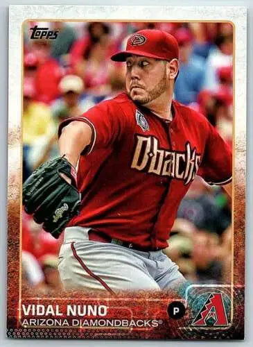 Baseball card of Vidal Nuno, featuring original gloss from 2015 Topps Diamondbacks