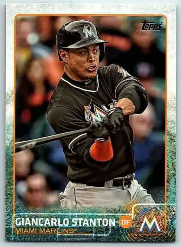 2015 Topps #150 Giancarlo Stanton baseball card with original gloss in NM-MT condition