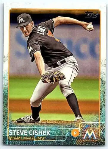 Steve Cishek original gloss baseball card from 2015 Topps #254 Marlins