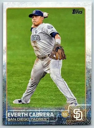 2015 Topps #287 Everth Cabrera baseball card with original gloss, Padres collectible