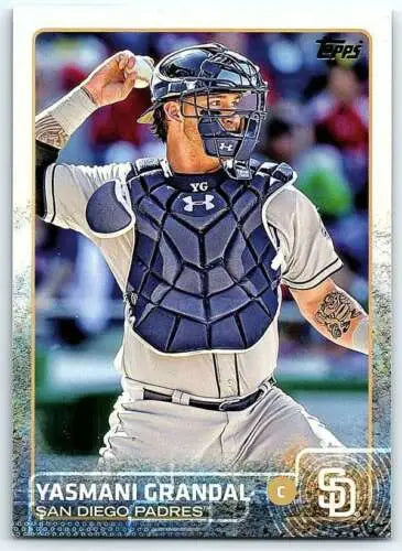 Yasmani Grandal 2015 Topps #338 baseball card with original gloss Padres edition