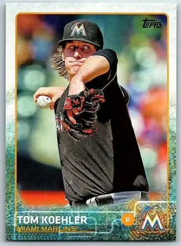 Tom Koehler baseball card in original gloss from 2015 Topps NM-MT Marlins collection