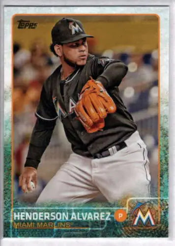 2015 Topps #577 Henderson Alvarez baseball card in original gloss condition, Marlins