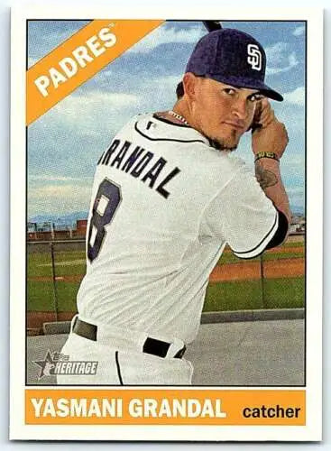 2015 Topps Heritage #184 Yasmani Grandal baseball card with original gloss from Padres