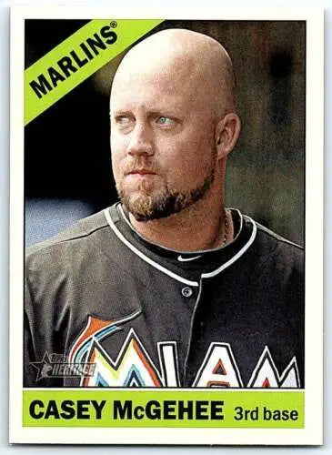 Casey McGehee baseball card 2015 Topps Heritage #189 original gloss Marlins collectible