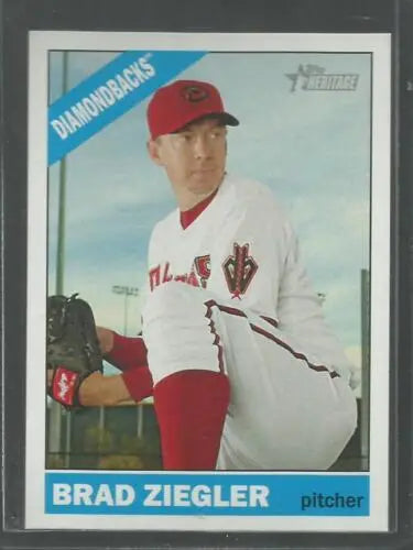 2015 Topps Heritage #23 Brad Ziegler Baseball Card with Original Gloss Diamondbacks