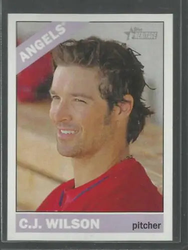 2015 Topps Heritage #405 C.J. Wilson NM-MT Angels baseball card with original gloss