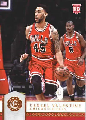 2016-17 Panini Excalibur Denzel Valentine Chicago Bulls Rookie Basketball Card