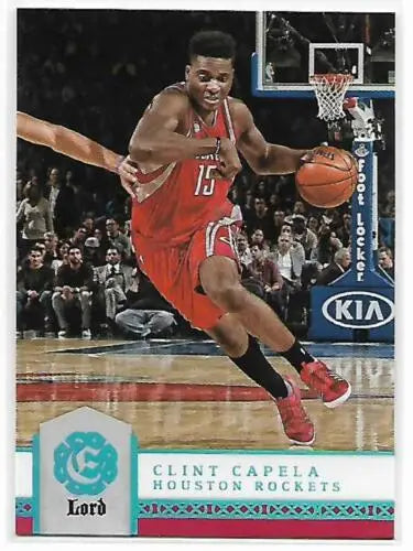 Clint Capela basketball card from 2016-17 Panini Excalibur with original gloss features