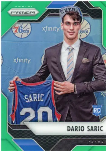 Dario Saric 2016-17 Panini Prizm Green Basketball Card Philadelphia 76ers NM-MT