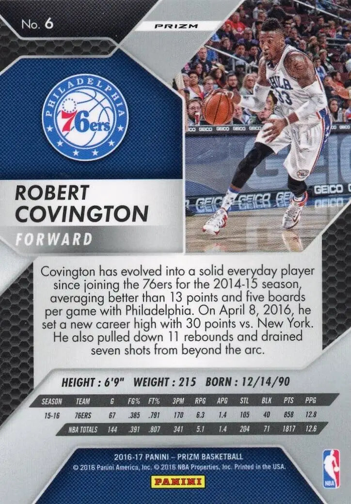 2016-17 Panini Prizm Robert Covington Starburst Basketball card for collectors