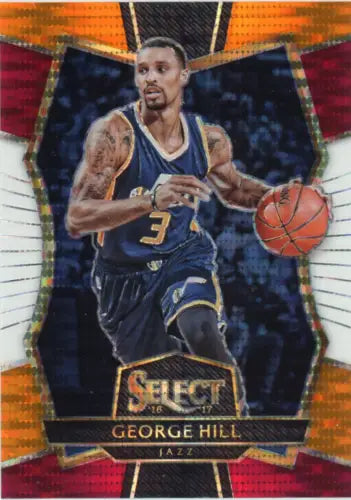 George Hill Utah Jazz basketball card 2016-17 Select Tri-Color #153 NM-MT condition