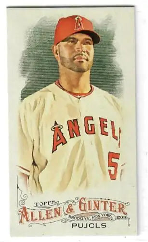 Baseball card featuring Albert Pujols in 2016 Ginter Mini Original Gloss style