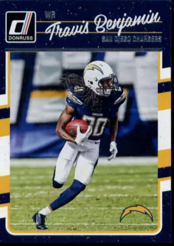 Travis Benjamin football card in original gloss from 2016 Donruss by Simply Sandoval