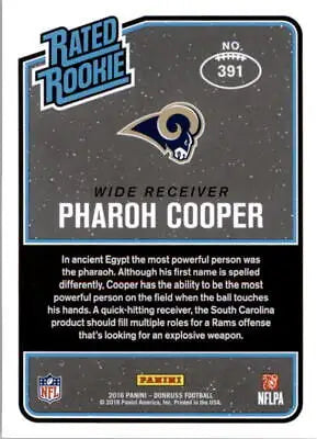 Pharoh Cooper Rookie Los Angeles Rams NFL Football Card 2016 Donruss #391 NM-MT