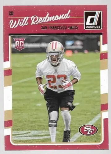 Will Redmond rookie card from 2016 Donruss Rookies featuring original gloss finish