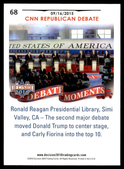 Trading card of CNN Republican Debate stage at Ronald Reagan Presidential Library