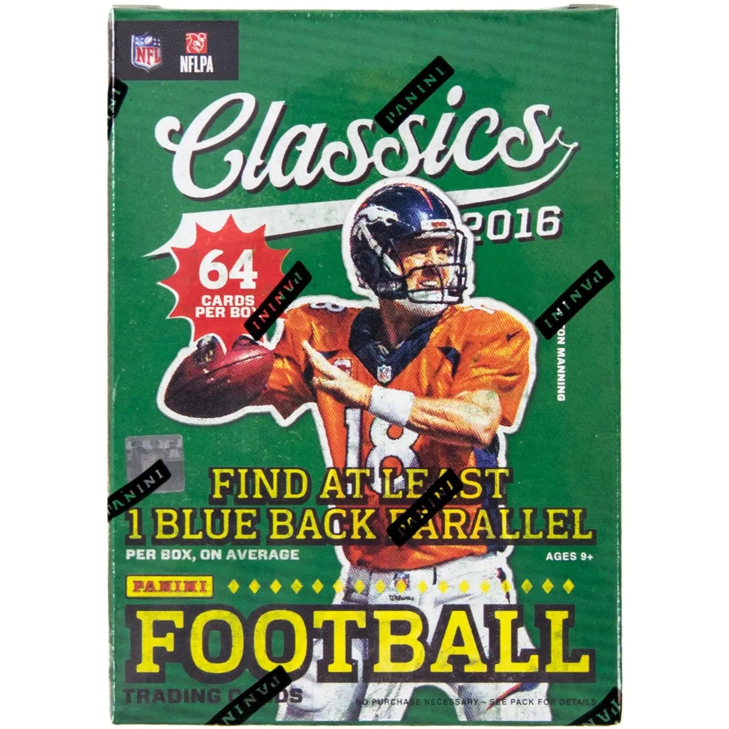 NFL Classics 2016 Panini Classics Football Blaster Box with Broncos player in orange jersey