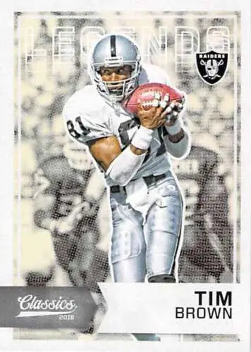 Tim Brown football card from Panini Classics Legends featured in original gloss condition