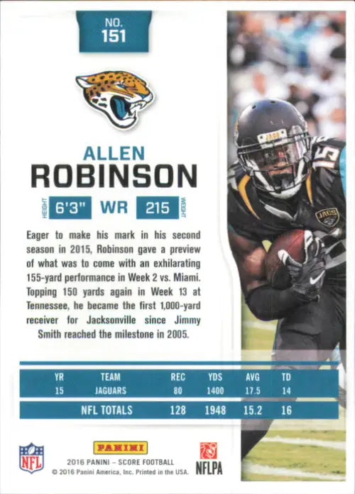 2016 Score #151 Allen Robinson Jacksonville Jaguars NFL Football Card NM-MT