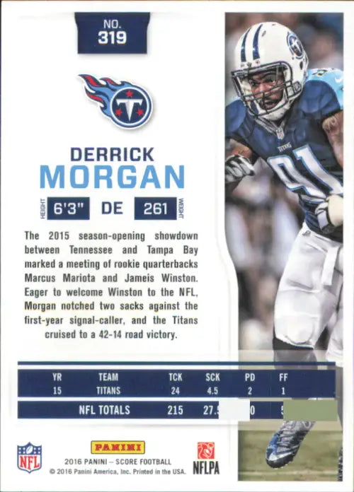 2016 Score #319 Derrick Morgan Tennessee Titans NFL Football Card NM-MT