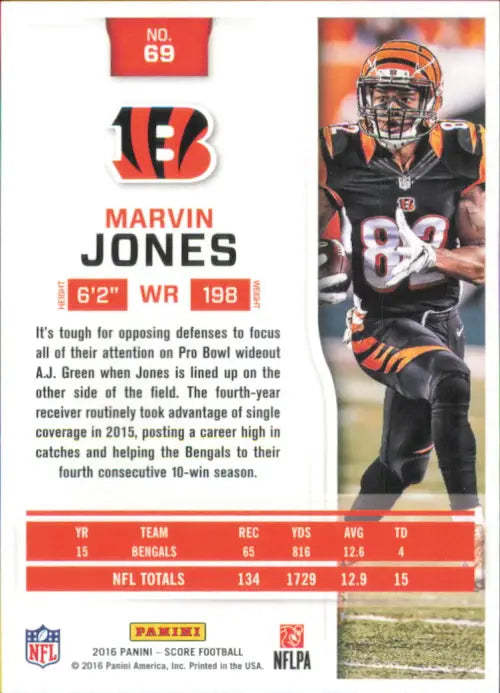 2016 Score #69 Marvin Jones Cincinnati Bengals NFL Football Card NM-MT