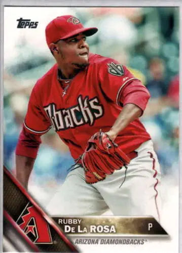 Baseball card featuring 2016 Topps #639 Rubby de la Rosa NM-MT Diamondbacks original gloss