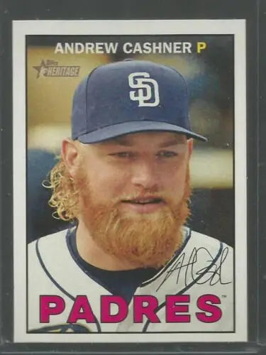 Andrew Cashner 2016 Topps Heritage #103 baseball card with original gloss, Padres